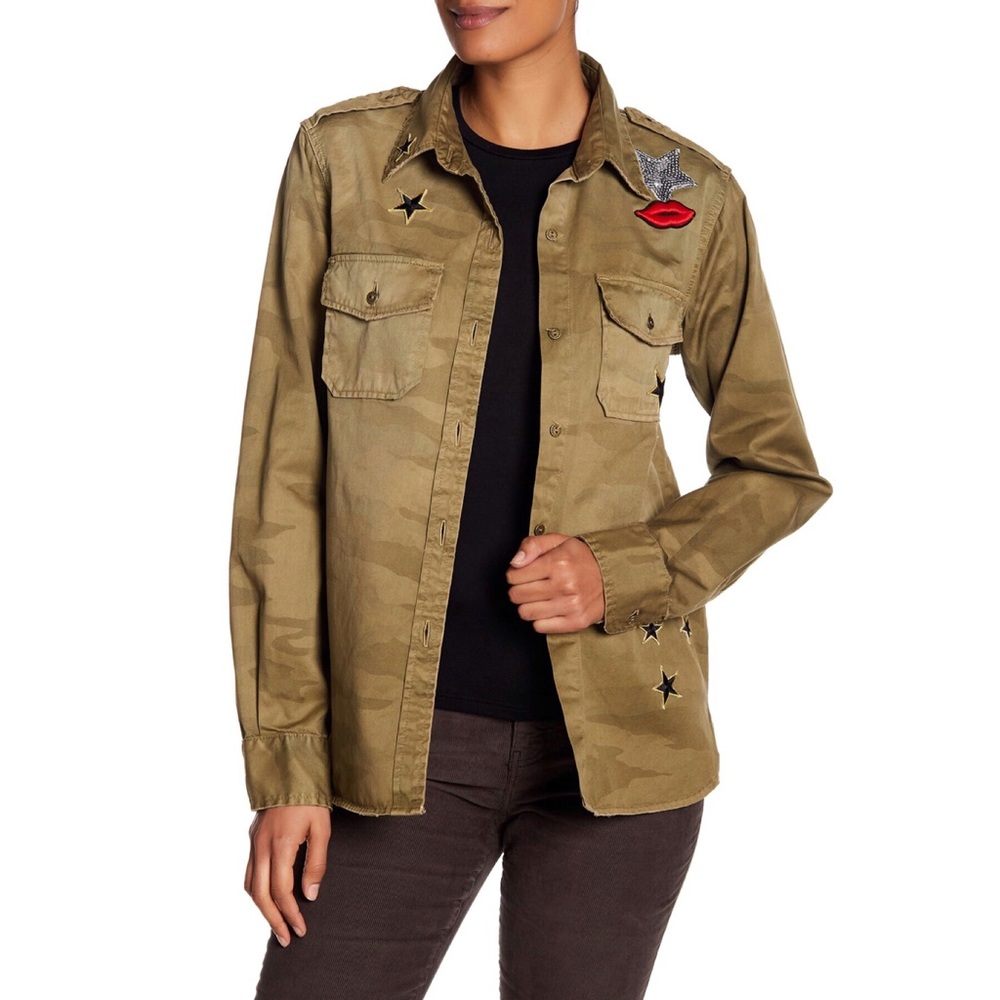 Nwot Current/Elliott The Perfect Patchwork Shirt - image 1